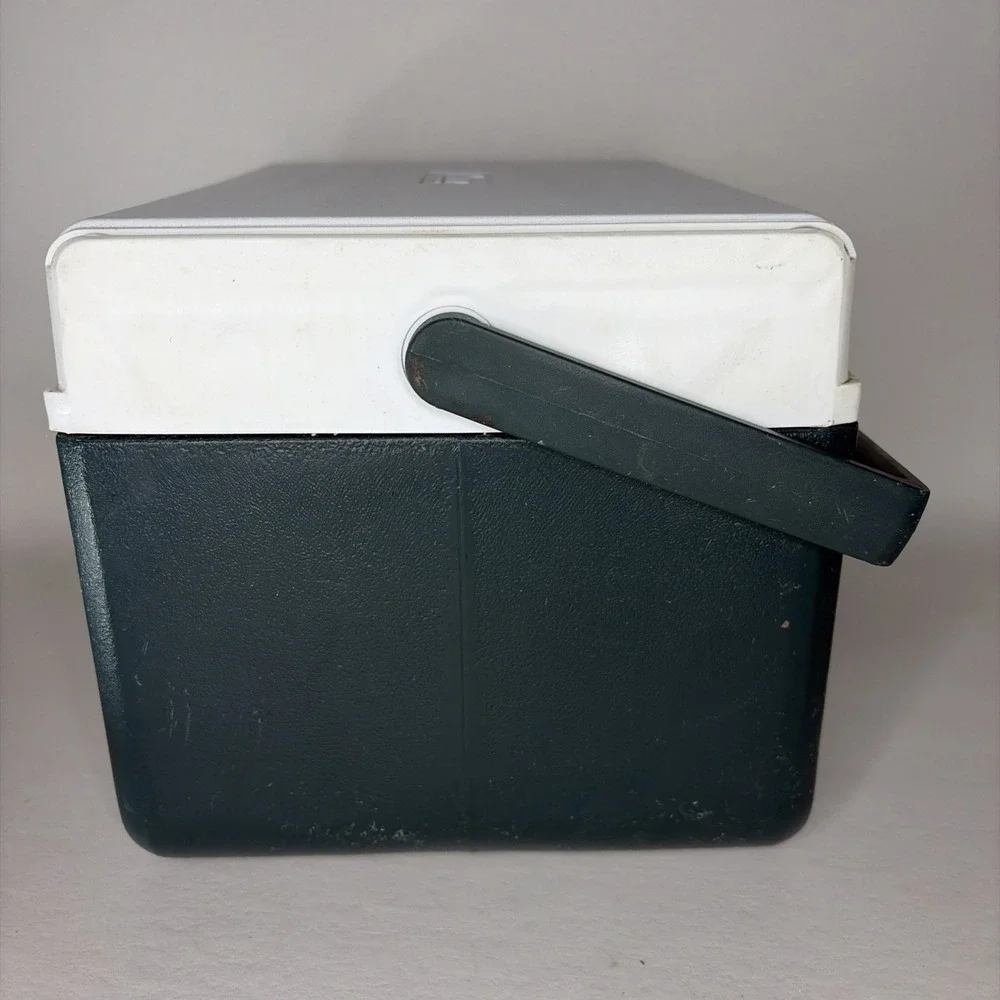 Vintage Coleman 6 Pk 5 Qt Lunch Box Dark Green White Cooler Model 5205